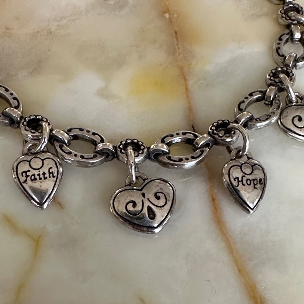 Brighton Silver Heart Charm Bracelet - Silver - Picture 6 of 8